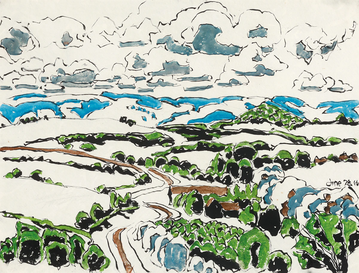 David Brown Milne, Road to Copake, 1916, gouache and graphite on paper