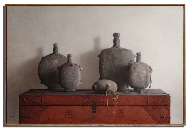 Guillermo Muñoz Vera, Cantimploras chinas, 2002, oil and alkyd on canvas laid on to board - view 2