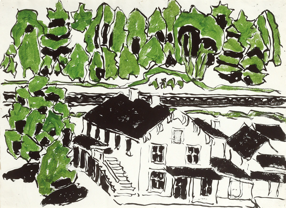 David Brown Milne, Burch's Store, 1916, watercolour