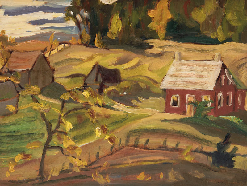 Frederick Grant Banting, Homestead/Farm Landscape, double-sided oil on board - view 3