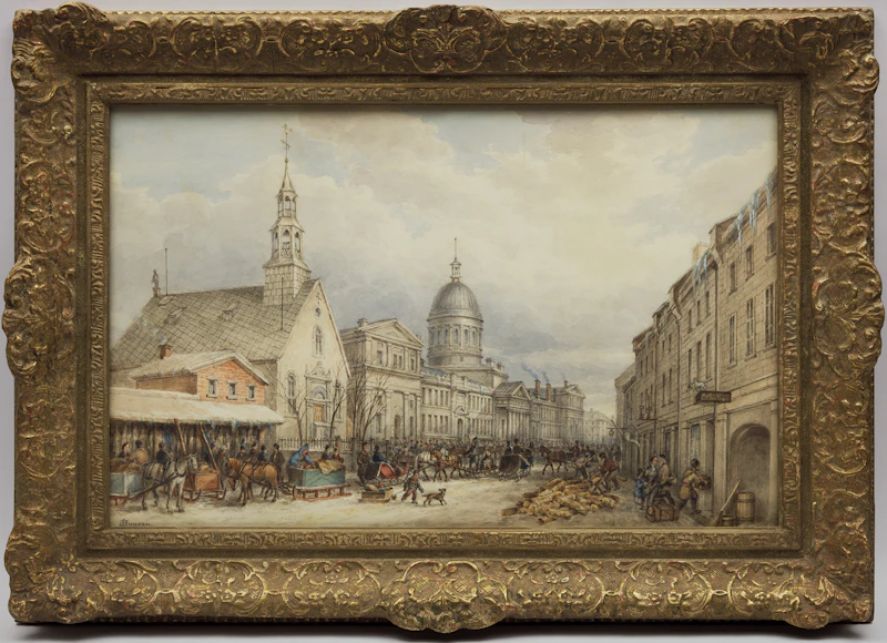 James Duncan, Bonsecours Market, St. Paul Street, about 1852, watercolour over graphite on paper, circa 1852 - view 2