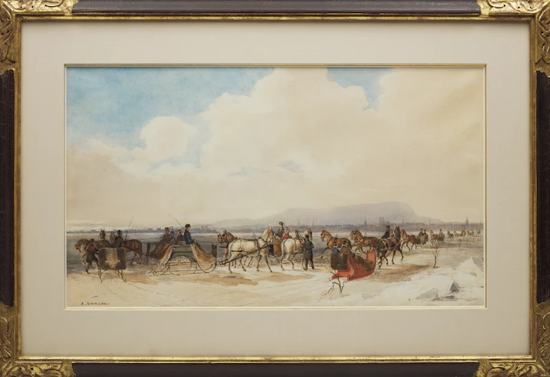James Duncan, Sleighing on the St. Lawrence, 1846, watercolour and gouache over graphite on paper, circa 1846 - view 2