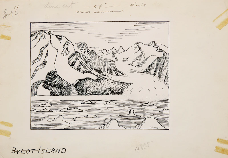 Frederick Grant Banting, Bylot Island, ink drawing, circa 1927 - view 2