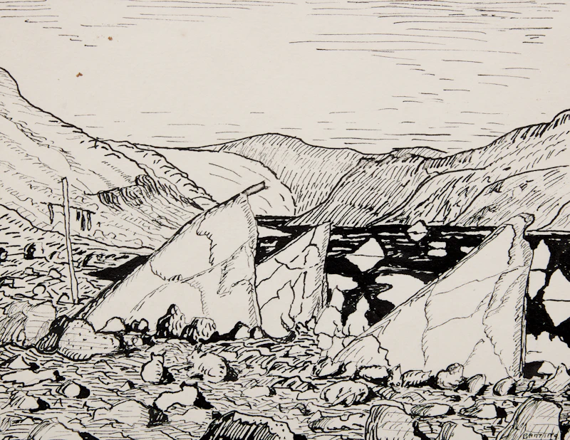 Frederick Grant Banting, Etah, ink drawing