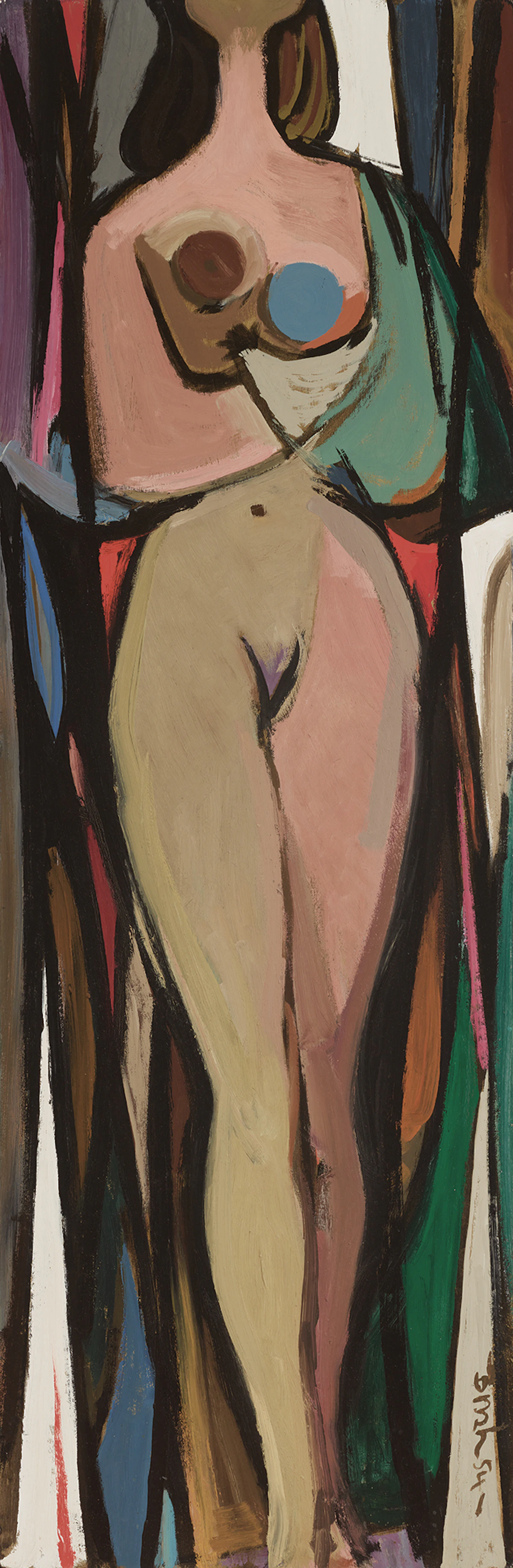 Jack Hamilton Bush, Nude, March 1954, oil on masonite