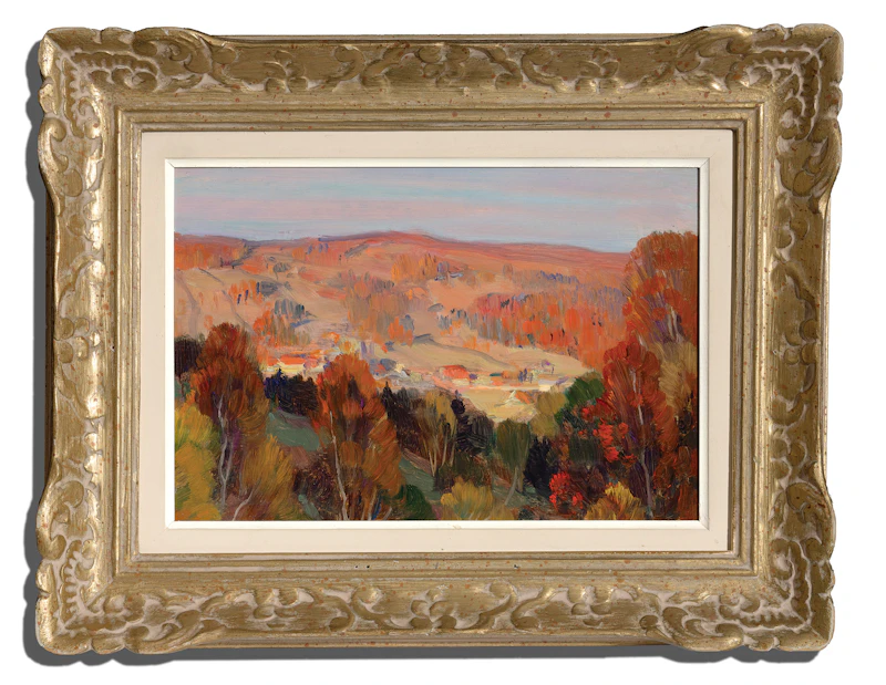 Clarence Alphonse Gagnon, Couleurs au coucher de soleil, Charlevoix, 1923, oil on panel - view 2
