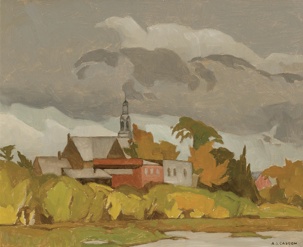 Alfred Joseph Casson, Grenville, Quebec, 1970, oil on board