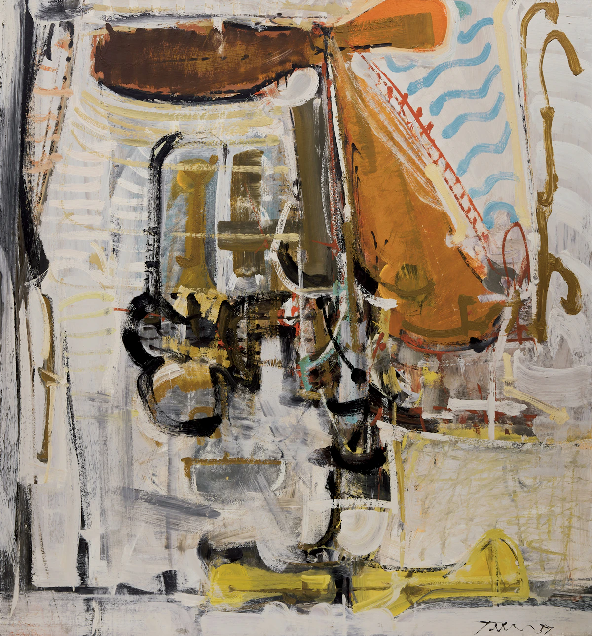 Harold Barling Town, Variation on a Variation, 1957, oil and lucite on board