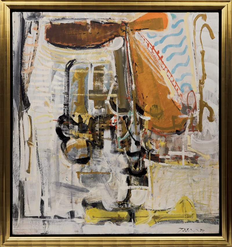 Harold Barling Town, Variation on a Variation, 1957, oil and lucite on board - view 2