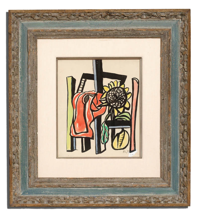 Fernand Léger, Composition au Tournesol, 1953, gouache on paper laid on canvas - view 2