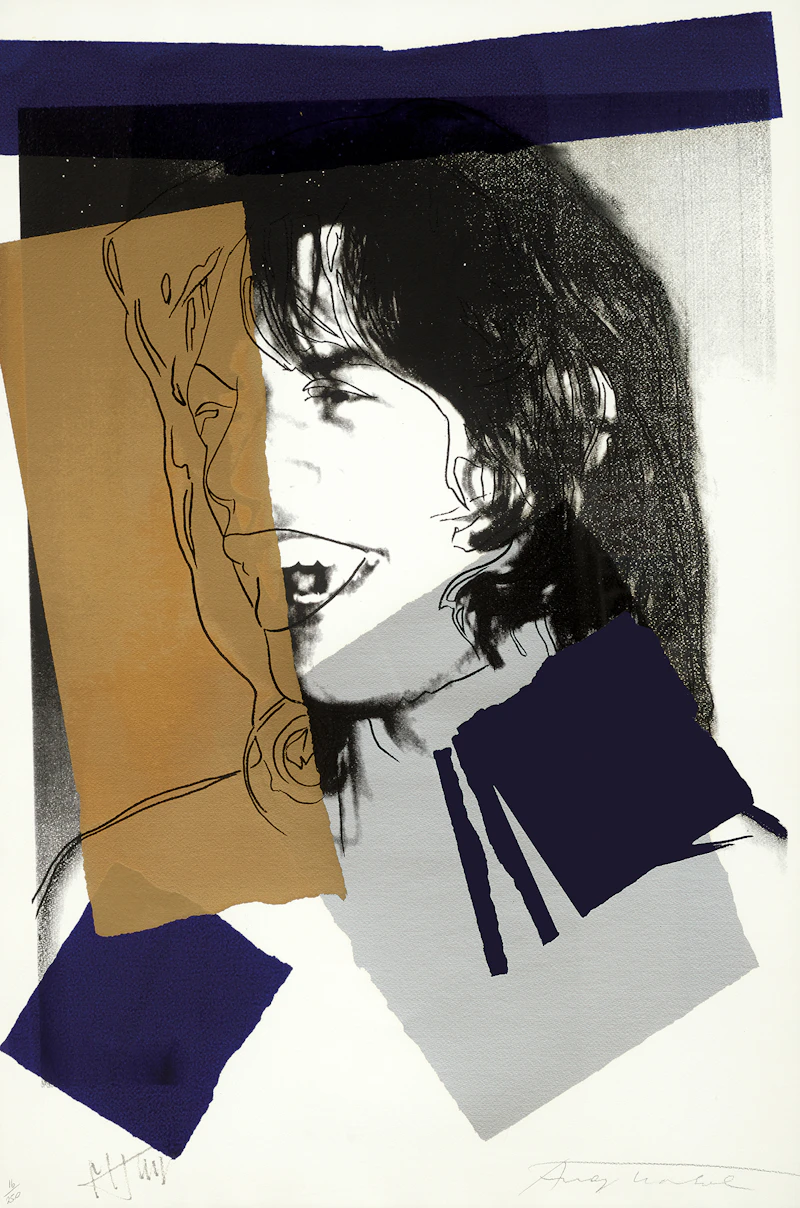Andy Warhol, Mick Jagger (F&S II.142), colour screenprint on Arches Aquarelle (Rough) paper, 1975 - view 1