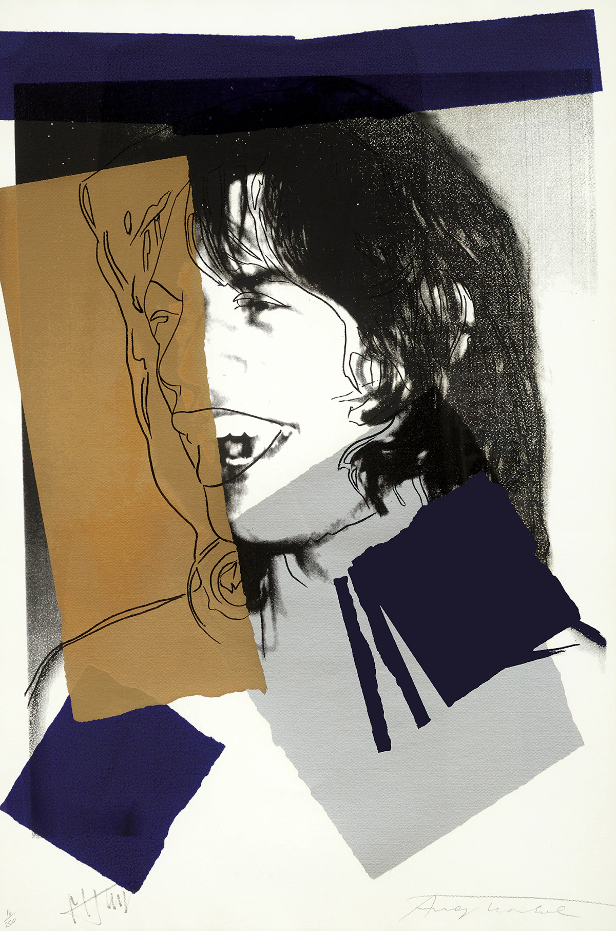 Andy Warhol, Mick Jagger (F&S II.142), colour screenprint on Arches Aquarelle (Rough) paper, 1975
