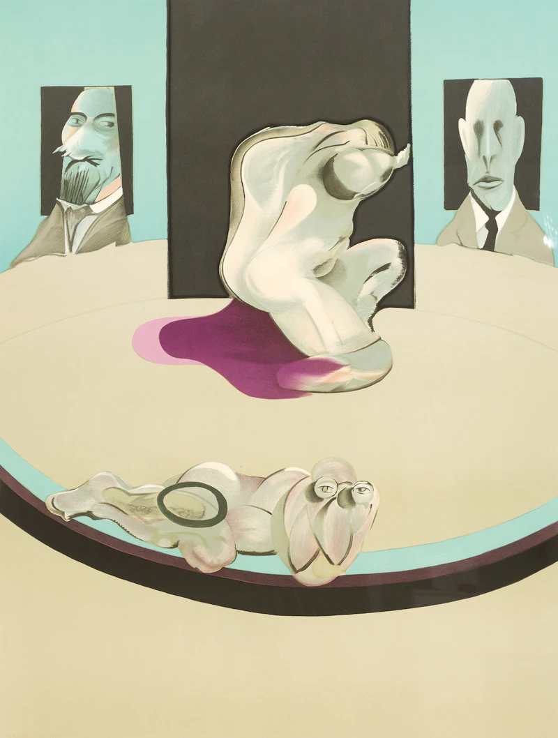 Francis Bacon, Metropolitan Museum of Art, after early state of the centre panel of 'Triptych 1974-77' (Sabatier 11), lithograph on Arches vellum paper