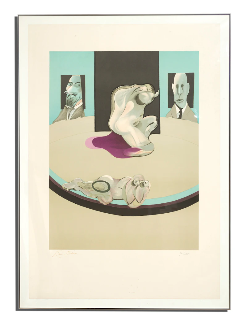 Francis Bacon, Metropolitan Museum of Art, after early state of the centre panel of 'Triptych 1974-77' (Sabatier 11), lithograph on Arches vellum paper, 1975 - view 2