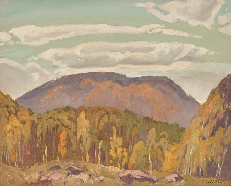 Alfred Joseph Casson, Autumn Near Bancroft, oil on board