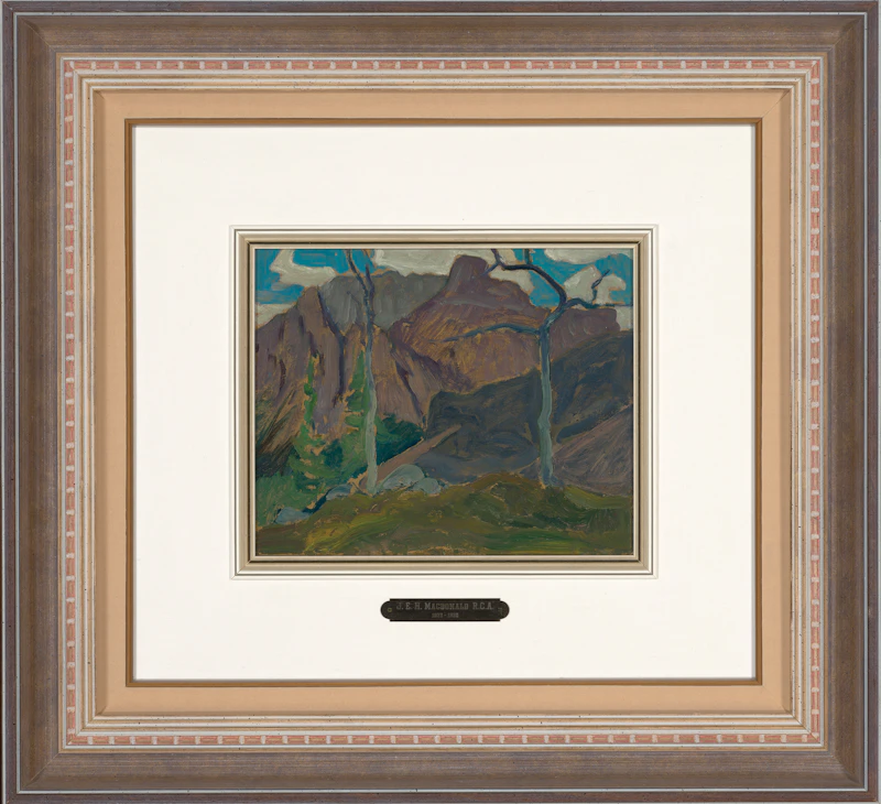 James Edward Hervey MacDonald, Cathedral Mountain (Wiwaxy Peaks from Above Shäeffer Lake), circa 1927, oil on board - view 2