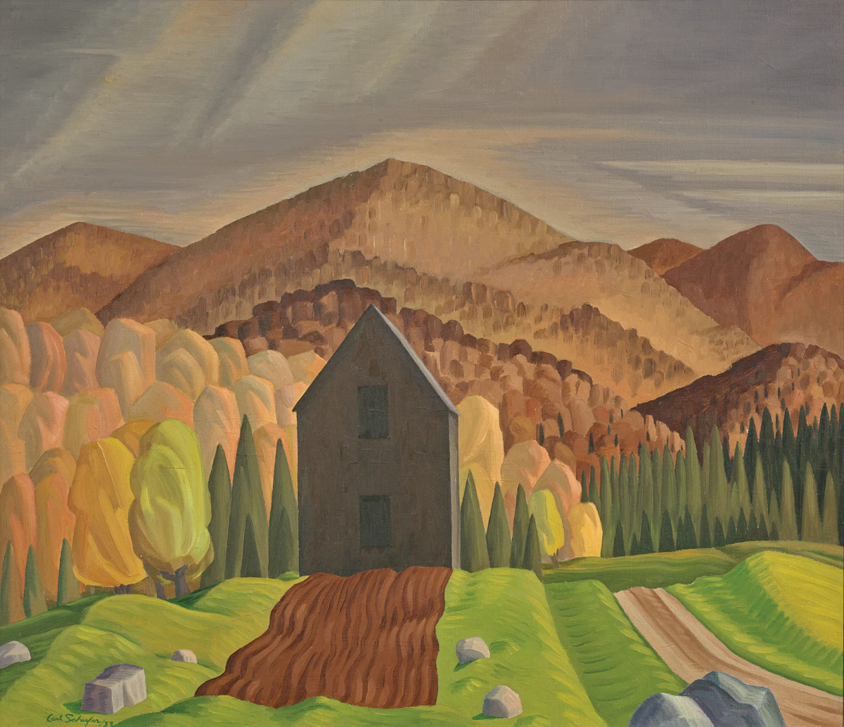 Carl Fellman Schaefer, Near Cranberry Lake, Haliburton (Hills, Haliburton), 1933, oil on canvas