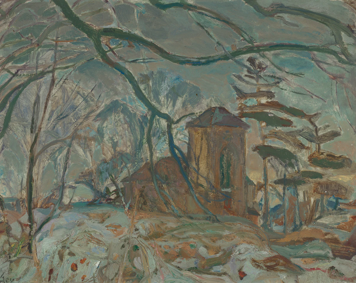Frederick Horsman Varley, Winter Afternoon, Doon, oil on board