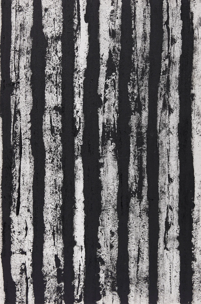 Gerald Ferguson, Fences and Posts for Dennis, oil on canvas