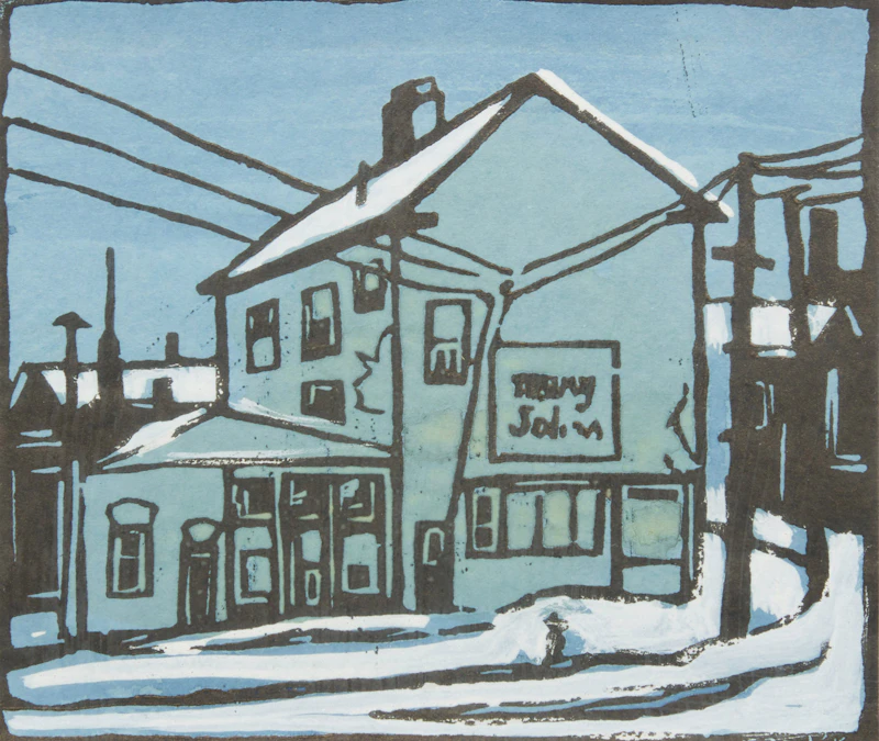Albert Jacques Franck, House on the Corner, colour linocut - view 1