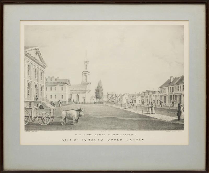 Currier & Ives, Currier's View in King Street (Looking Eastward), City of Toronto, Upper Canada, lithograph, 1835 - view 2