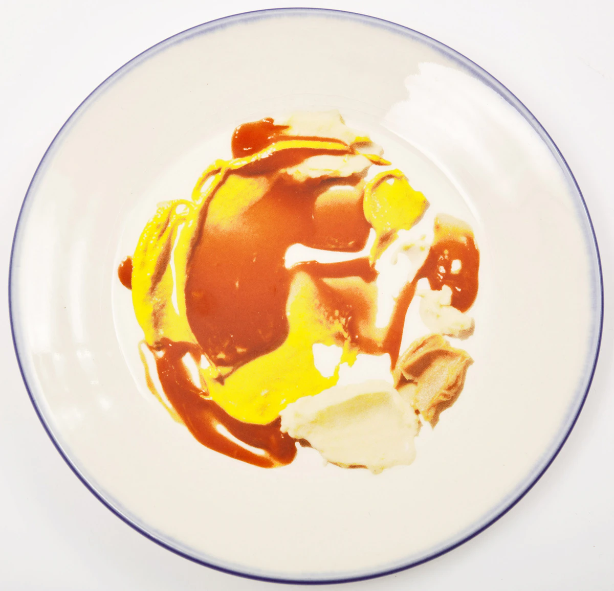 Michael James Aleck Snow, Condimental Shifts , glazed plate with colour screen print, 2007