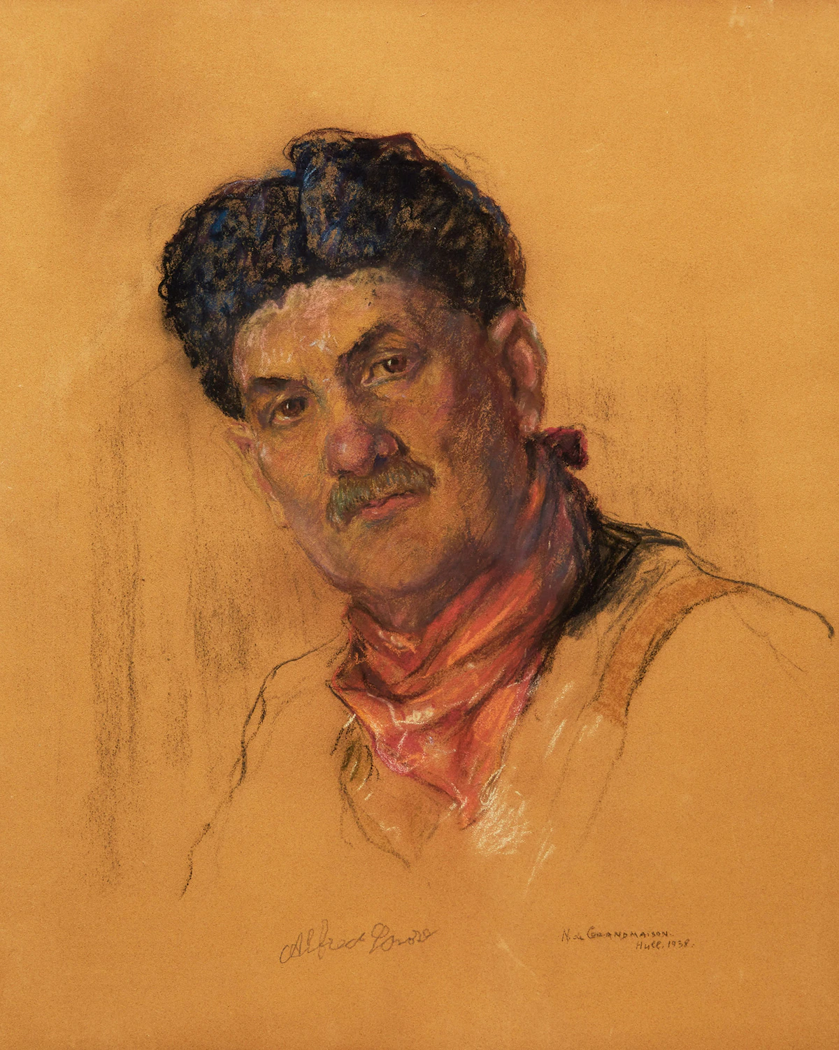 Nicholas de Grandmaison, Portrait of Fred Larose, pastel on paper