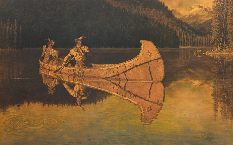 Arnold Friberg, In the Waters of Manitou, colour photolithograph