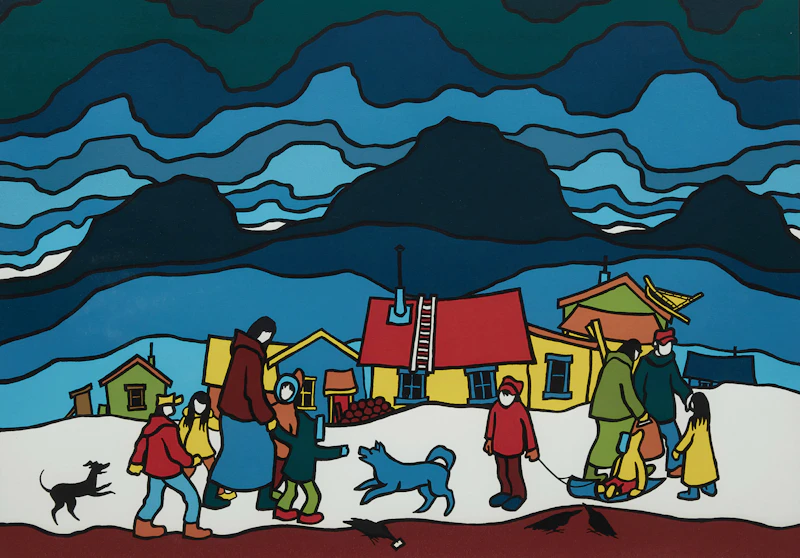 Ted Harrison, Northern Sky, colour serigraph