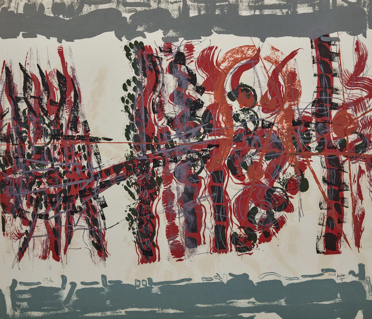 Jean Paul Riopelle, Le couchant, 1979, colour lithograph