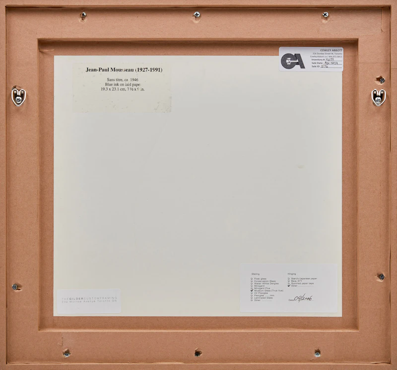 Jean-Paul Mousseau, Sans titre, ink on laid paper, circa 1946 - view 3
