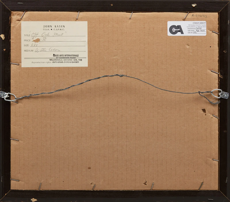 John Kasyn, Off Oak Street, watercolour, 1977 - view 3