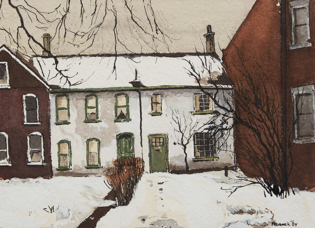 Albert Jacques Franck, Untitled (House in Winter) , watercolour