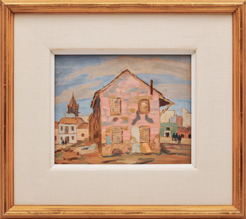 Frederick Grant Banting, Pink House in Landscape (Spain), double-sided oil on board - view 2