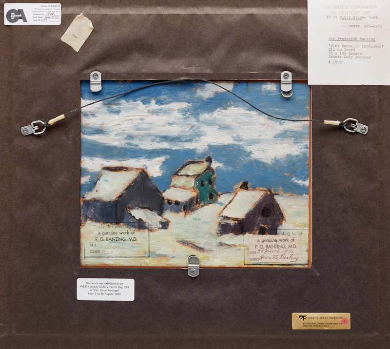 Frederick Grant Banting, Pink House in Landscape (Spain), double-sided oil on board - view 3