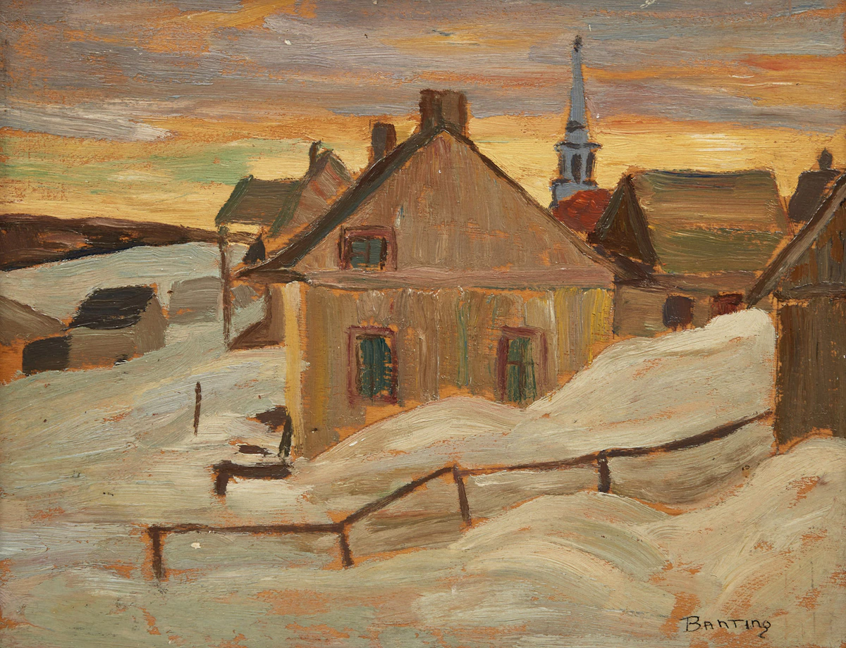 Frederick Grant Banting, Sunset, Ste. Fidèle, Quebec, 1930, oil on board