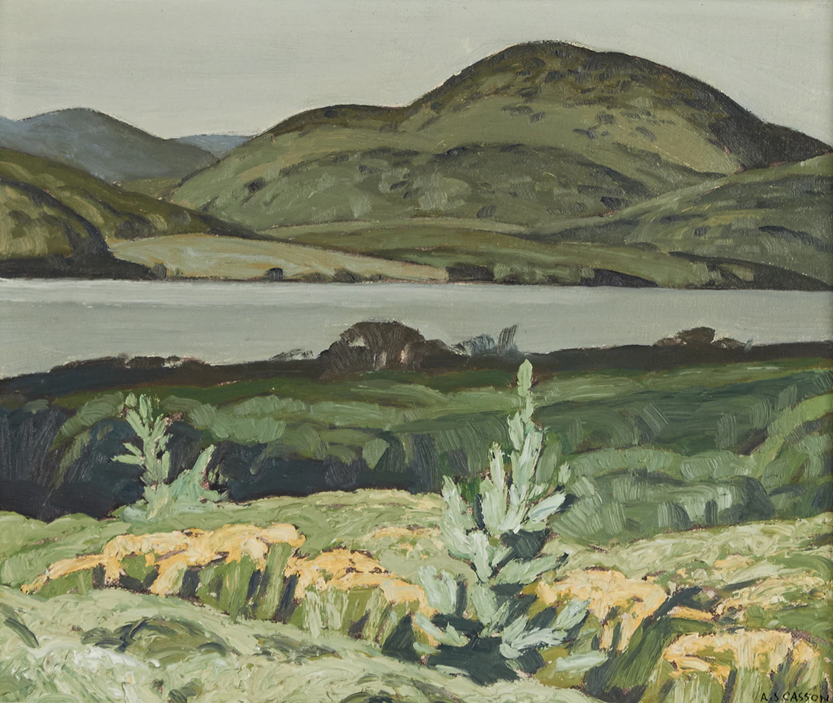 Alfred Joseph Casson, Lake La Peche - Quebec, oil on board