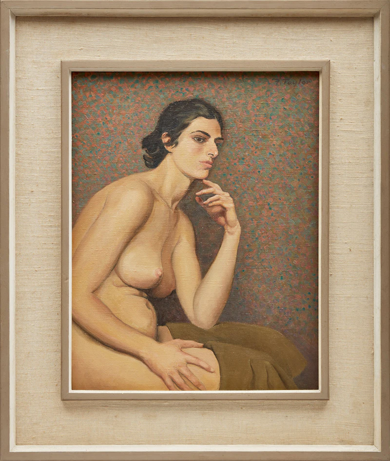 Frederick Bourchier Taylor, Seated Nude, oil on canvas, 1971 - view 2
