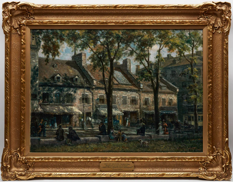 Georges Delfosse, Vieilles maisons, rue Notre Dame, oil on canvas - view 2