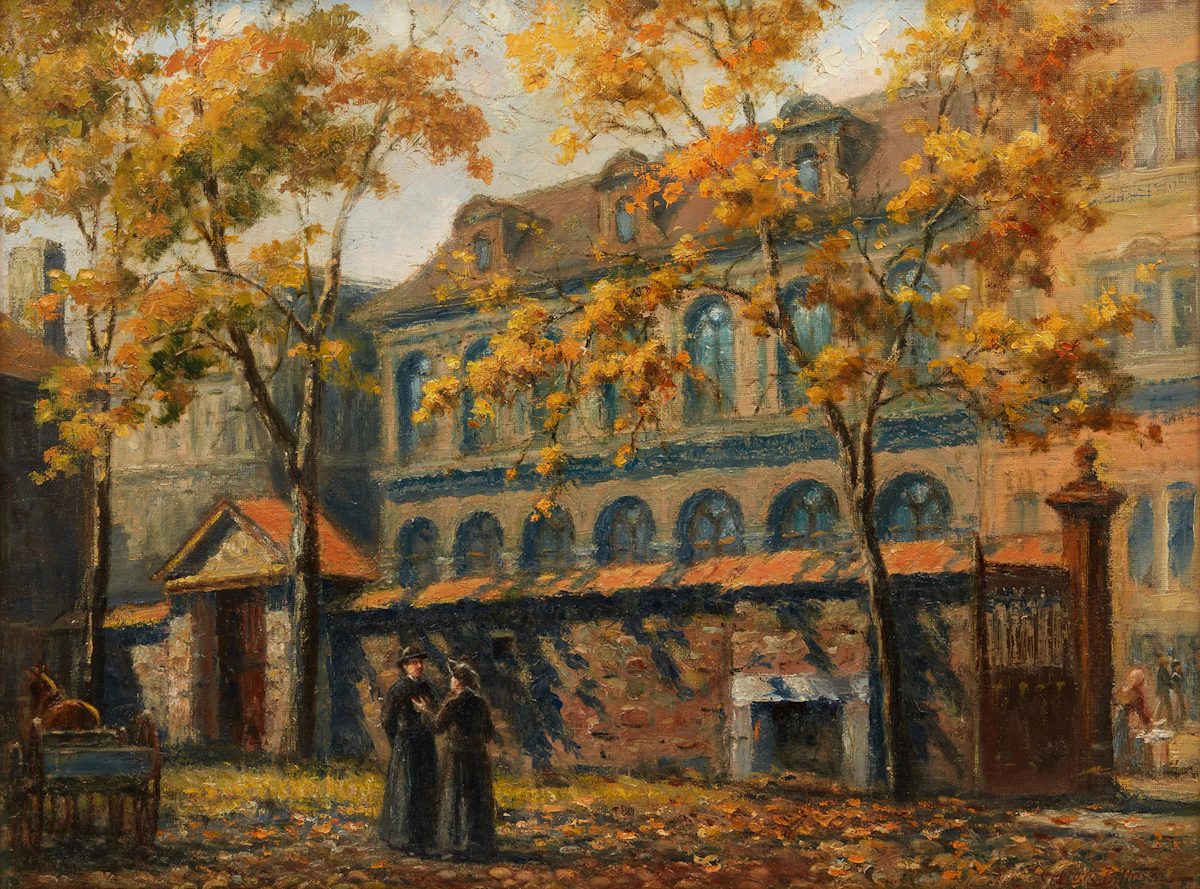 Georges Delfosse, Cabinet de lecture paroissial, oil on canvas