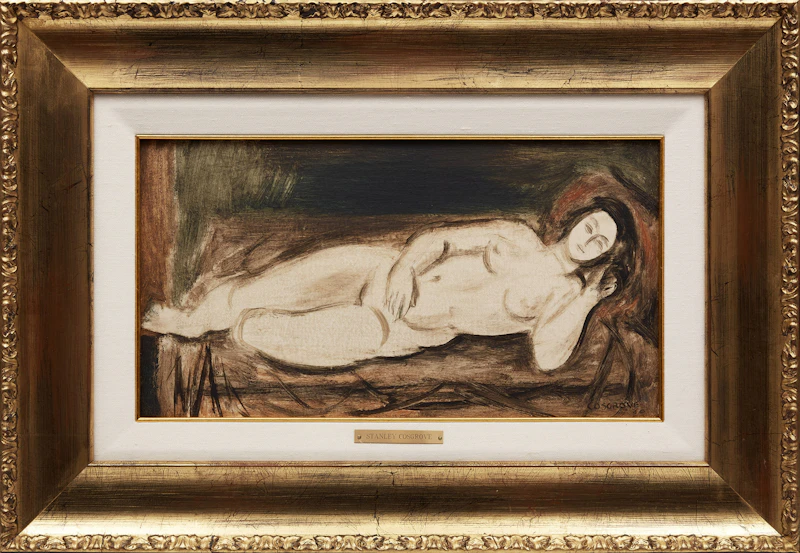 Stanley Morel Cosgrove, Nu couche, oil on board, 1950 - view 2