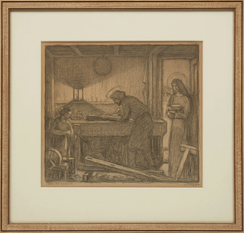 Ozias Leduc, La Sainte famille en atelier, pencil - view 2