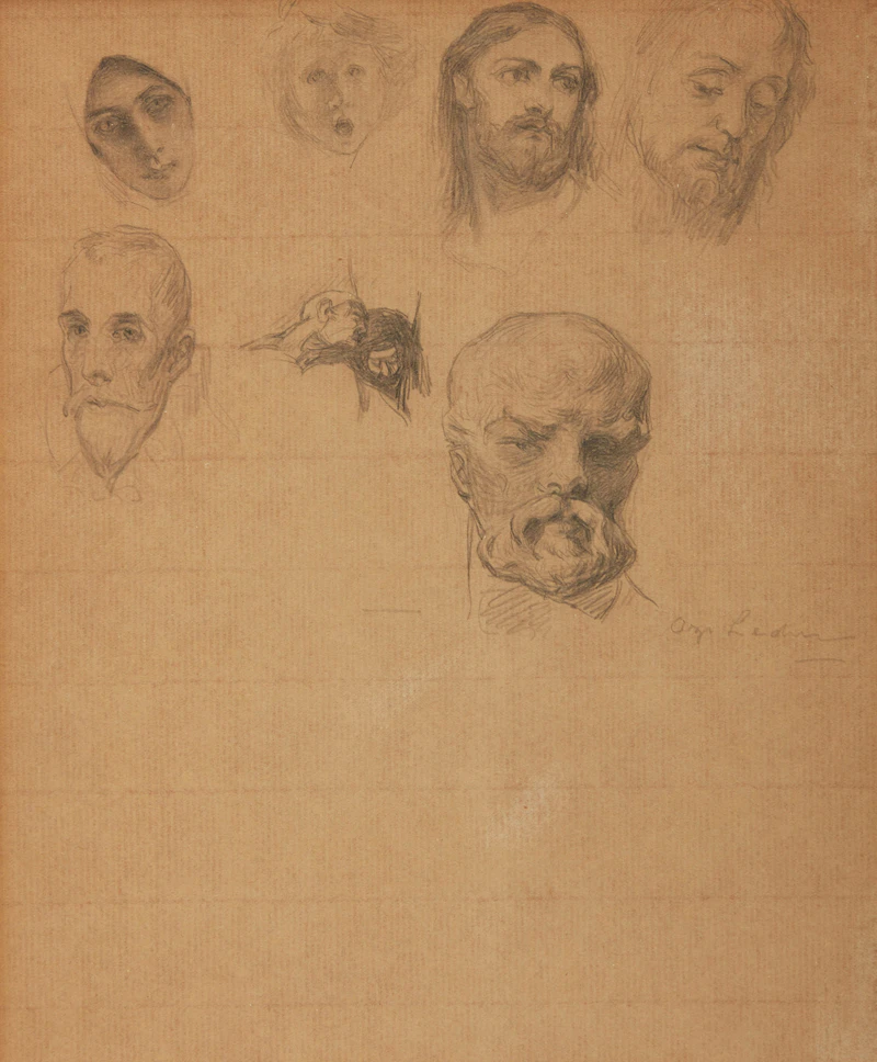 L’Enfant de choeur; Ange; Étude de plusieurs visage by Ozias Leduc