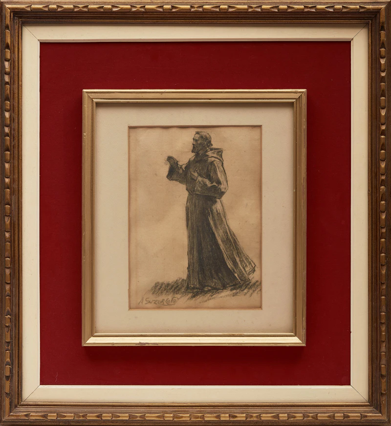Marc-Aurèle de Foy Suzor-Coté, Franciscain, charcoal - view 2