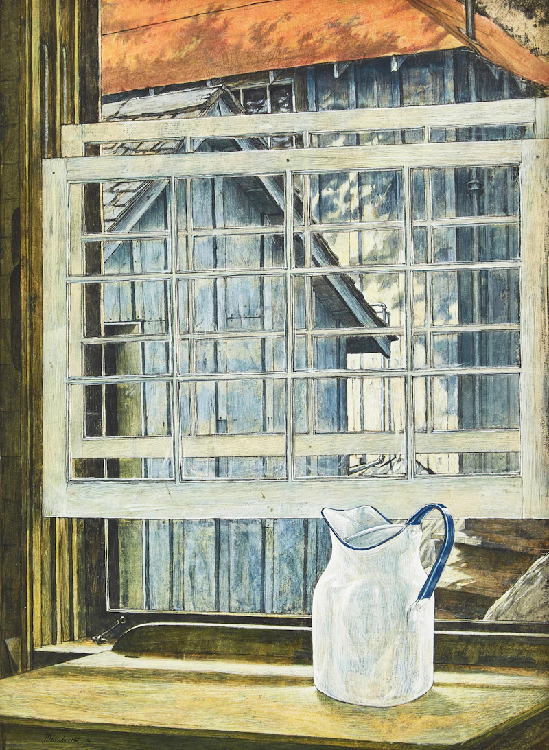 John Pemberton, Drinking Water, ink on tempera, 1975 - view 1