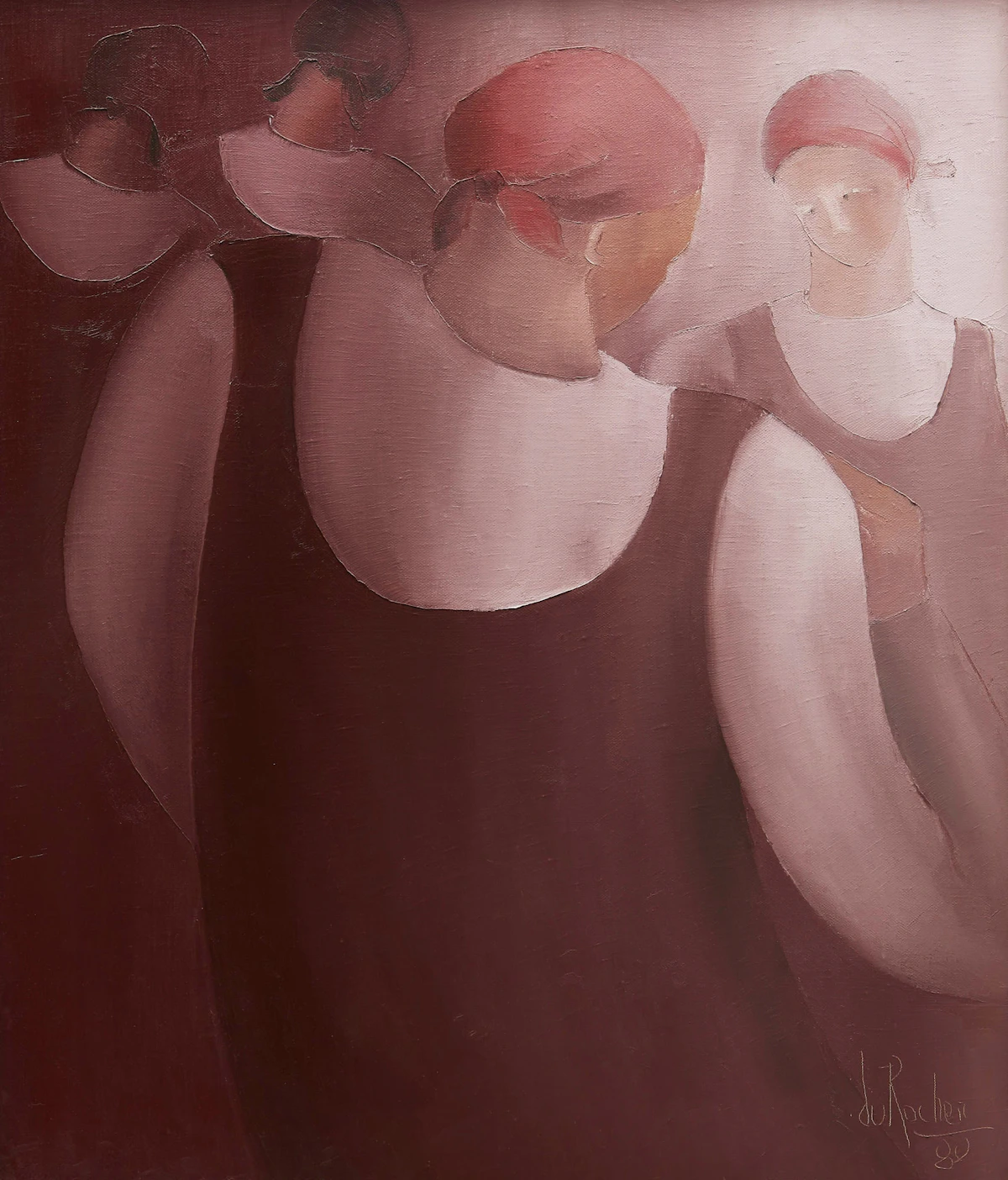 Renée duRocher, Les besogneuses, oil on canvas