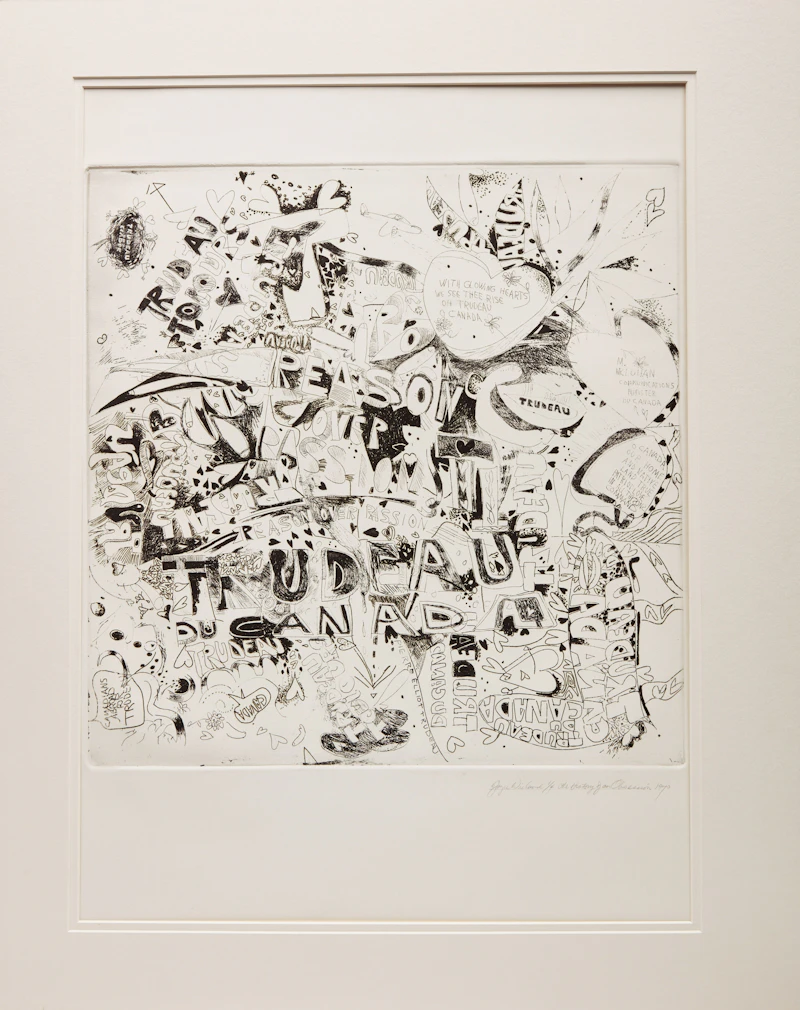 Joyce Wieland, The History of an Obsession, etching on paper, 1970 - view 2
