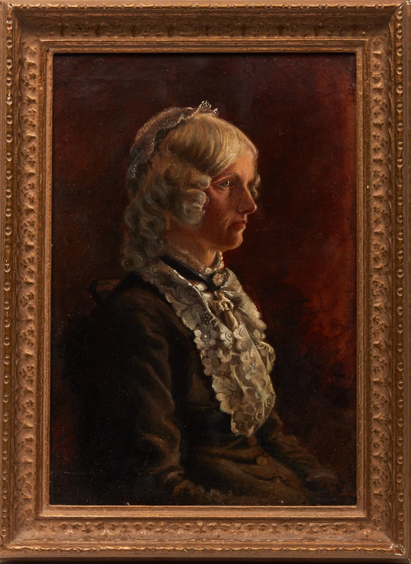 Charlotte Mount Brock Schreiber, Portrait of Caroline , oil on canvas laid down on board - view 2