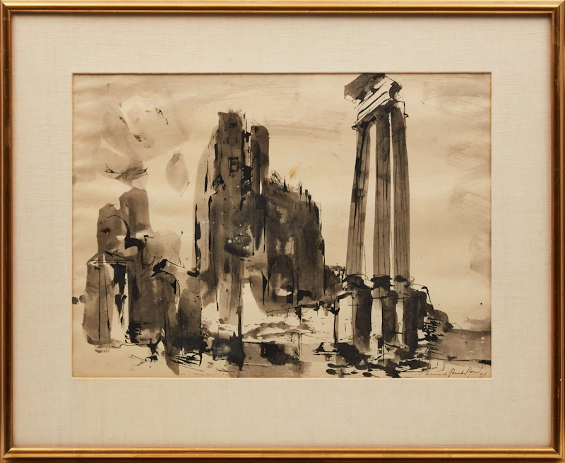 Frank Leonard Brooks, Rome, ink on paper, 1961 - view 2