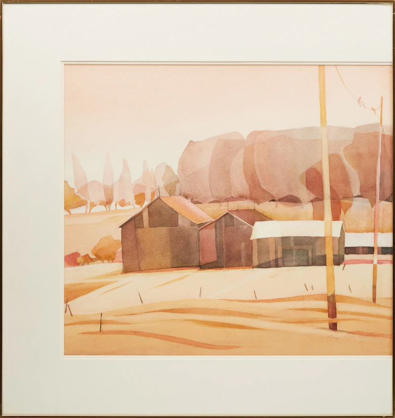 Mary Anne Ludlam, Wolfe Island Farm, diptych watercolour - view 3